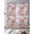 thumbnail image 3 of Light Pink Spring Floral Sheer Curtains 96 Inch Length 2 Panels Set, Vintage Summer Botanical Voile Window Treatment Semi Sheer Long Curtains Drapes for Bedroom/Living Room/Kitchen 52"x96"x2, 3 of 7