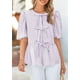 thumbnail image 3 of Blusa PRETTYGARDEN Camisa a rayas con lazo en la parte delantera para mujer 2025, 3 of 9