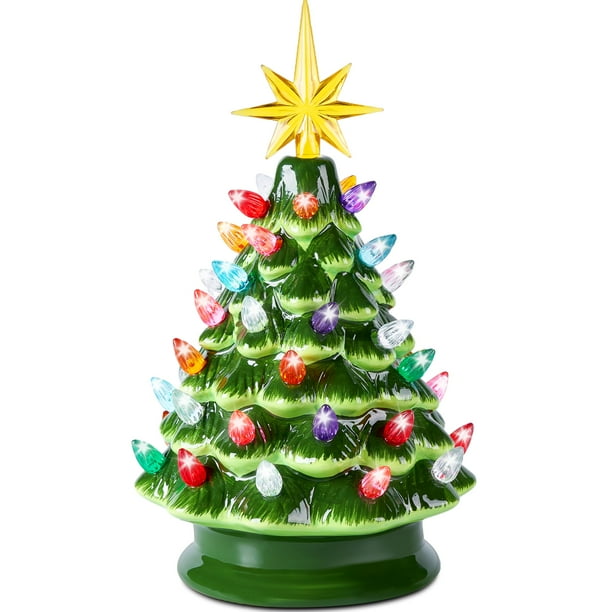 Árbol de Navidad Joiedomi 9.5 de cerámica preiluminado con LED