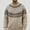 Khaki, variant on Babcutegg Mens Fair Isle Crewneck Sweater Long Sleeve Jacquard Knit Pullover Fall Winter Loose Casual Sweaters Size L