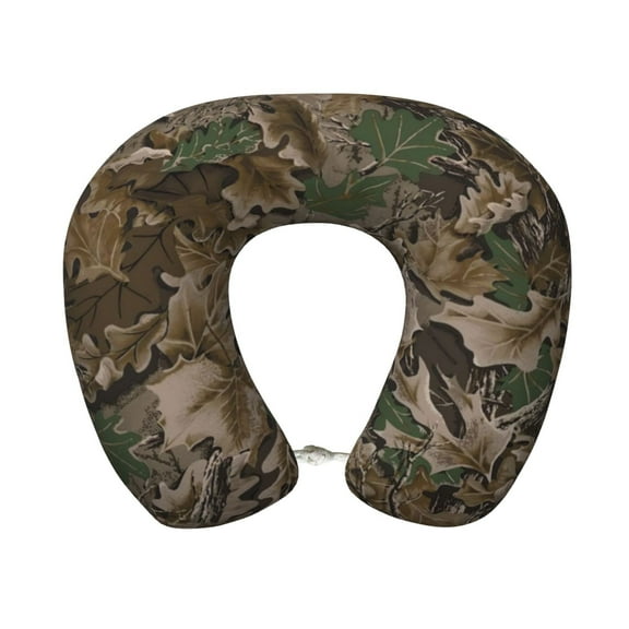 Travel Pillow Memory Foam, Head Neck Support Airplane Pillow For Traveling, Car, Home, Travel Neck Flight Pillow 12 Inches Woods Camouflage