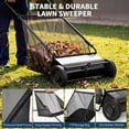 thumbnail image 4 of 26-Inch Push Lawn Sweeper with 4 High-Speed Brushes, 7 Cu. Ft. Hopper, Adjustable Height Yard Cleaner, 4 of 7