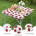 thumbnail image 4 of Strawberry Plants Fruit Dot White Pattern Square Fitted Tablecloth with Elastic Edge,Square Table Cover,Washable Elastic Table Cover for Home Kitchen Party Decor 34"x34", 4 of 6