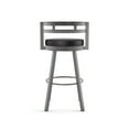 thumbnail image 4 of Amisco Render 30 In. Swivel Bar Stool - Black Faux Leather / Metallic Grey Metal, 4 of 9