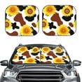 thumbnail image 2 of Disketp 2 Piece Sunflower Cow Pattern Windshield Sunshades,Folding Windshield Sun Shade For Car Suv Trucks Sedan,Blocks Uv Rays Sun Visor Protector-Large, 2 of 7