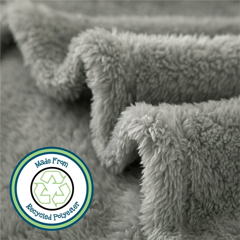 Your Zone Soft, Gray, Oversized, Fuzzy Throw Blanket for