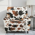 thumbnail image 2 of Xixirimido Brown Cow Pattern Recliner Chair Cover 4-Pieces Lazyboy Cover for Recliner Chair with Storage Pockets Furniture Protector for Living Room Printed Sofa Slipcover, 2 of 8