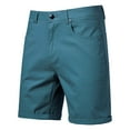 thumbnail image 4 of Maqroz Men's Blue Chino Shorts Flat Front Stretch Golf Bottoms Summer Casual Knee Length Trousers Blue,34, 4 of 6