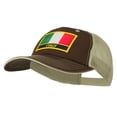 thumbnail image 2 of Italy Flag Embroidered Patched Big Size Washed Mesh Cap - Brown Beige XL-3XL, 2 of 5
