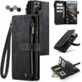 thumbnail image 1 of Para Samsung Galaxy S22 Ultra 5G Funda tipo billetera con Tarjetero Soporte de Pie Bolsillo Magnético con Cremallera Correa de Cordón, Funda Tipo Billetera de Cuero con Tapa, 1 of 6