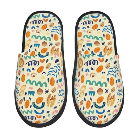 Balery Peanuts 8 Slient Indoor Furry Fleece Comfort House Shoes Soft Non-Slip Home Shoes Cotton slippers House Slippers-- Large