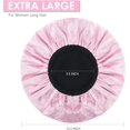 thumbnail image 2 of LAICAIW Shower Cap,Extra Large Triple Layer Bathing Cap with Dry Hair Function for Women Microfiber Terry Cloth Silky Satin 100% Waterproof Reusable Long Hair Bath Caps (Pink), 2 of 7