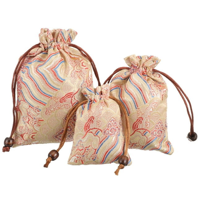 Miangastore 3pcs Small Drawstring Bags Drawstring Jewelry Pouches Delicate Drawstring Pouches