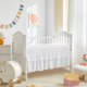 thumbnail image 5 of Juego de ropa de cama para cuna UOZZI, 3 unidades, acolchado, con volantes, blanco, 5 of 9