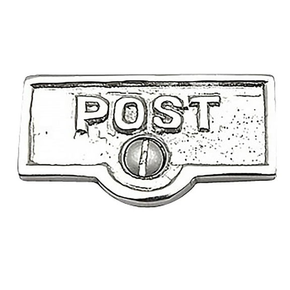 Renovators Supply Chrome POST Switch Tag Plate Sign 1.69 W x 0.81 H Antique Chrome Polished Brass Metal Switch Plaque Labels for Home or Office Standard Switches w/Screws