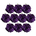 thumbnail image 2 of 10 rosas artificiales decorativas de seda para manualidades, ideales para bodas, fiestas y decoración del hogar. R: morado oscuro, 2 of 9
