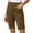 A_ Brown, variant on PWPSG Womens High Waist Straight Leg Bermuda Shorts, Front Patch Pockets with Button Fly, Classic Cut for Daily Commute Wear Pink XXL