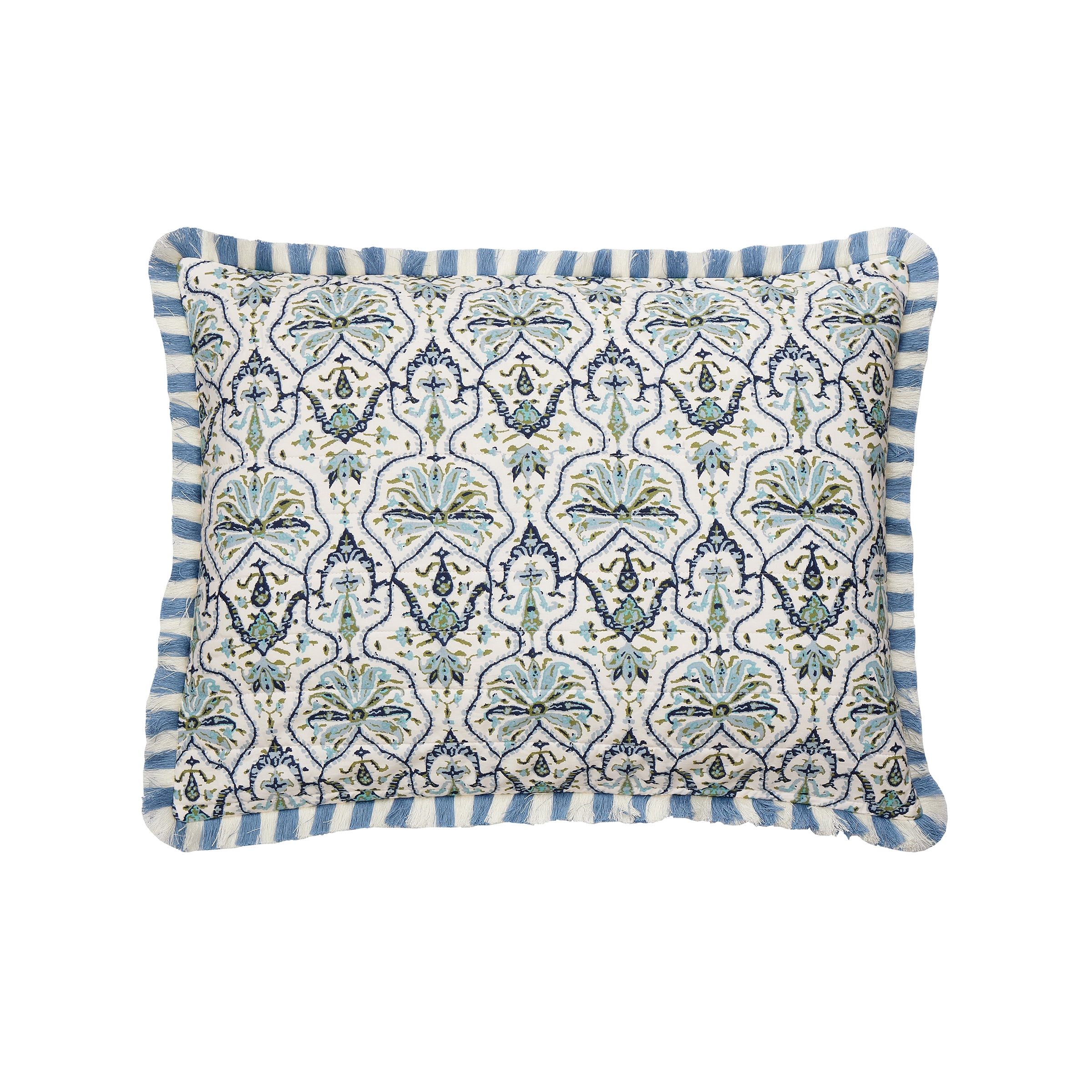 Spartina 449 Hamilton 3-Piece Reversible Cotton Quilt Set, Cream/Blue, King