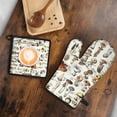 thumbnail image 5 of Brown Mushroom Label Light Pattern Kitchen Oven Mitt and Pot Holder Sets 2 Pcs for Baking, Cooking and Grilling, Heat Resistant Up To 392 °F, 5 of 7