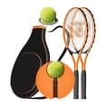 thumbnail image 4 of Juego de retorno de tenis para profesionales del patio trasero, entrenamiento en solitario, entrenador de tenis naranja negro, 4 of 8