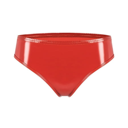 Women Shiny Metallic Panty Briefs High Cut Ballet Dance Underwear Shorts Leather Lingerie for Women