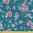 thumbnail image 2 of Ambesonne Pink Floral Fabric by the Yard Upholstery, Sakura Cherry Blossoms, 2 Yards, Dark Turquoise Plum, 2 of 5