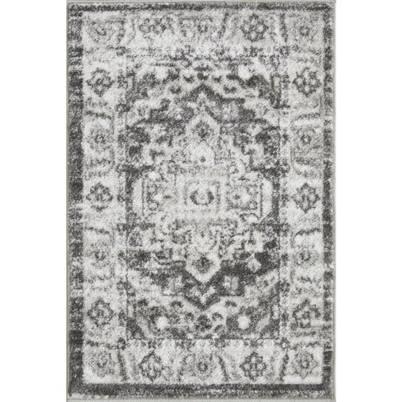 Loomaknoti Rhane Alvner 2' x 3' Gray Oriental Indoor Accent Rug