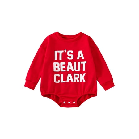

Jkerther Christmas Toddler Baby Rompers Letters Print Casual Long Sleeve Jumpsuit for Newborn Infant Girl Boy