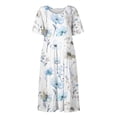 thumbnail image 5 of HomeGardon Robes d'Été en Solde! Robes pour Femmes 2025, Robes d'Été Décontractées à Col Rond et Manches Courtes avec Fermeture Éclair, Imprimé Floral, S-TTG, 5 of 5