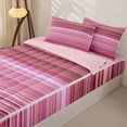 thumbnail image 2 of Castle Fairy Bohemian Horizontal Stripe Zipper Twin Comforter Sets with Fitted Sheet and 2 Pillowcases,Hippie Thin Line Zipper Bedding Set,Dusty Rose Pink Mauve,Reversible, 2 of 7