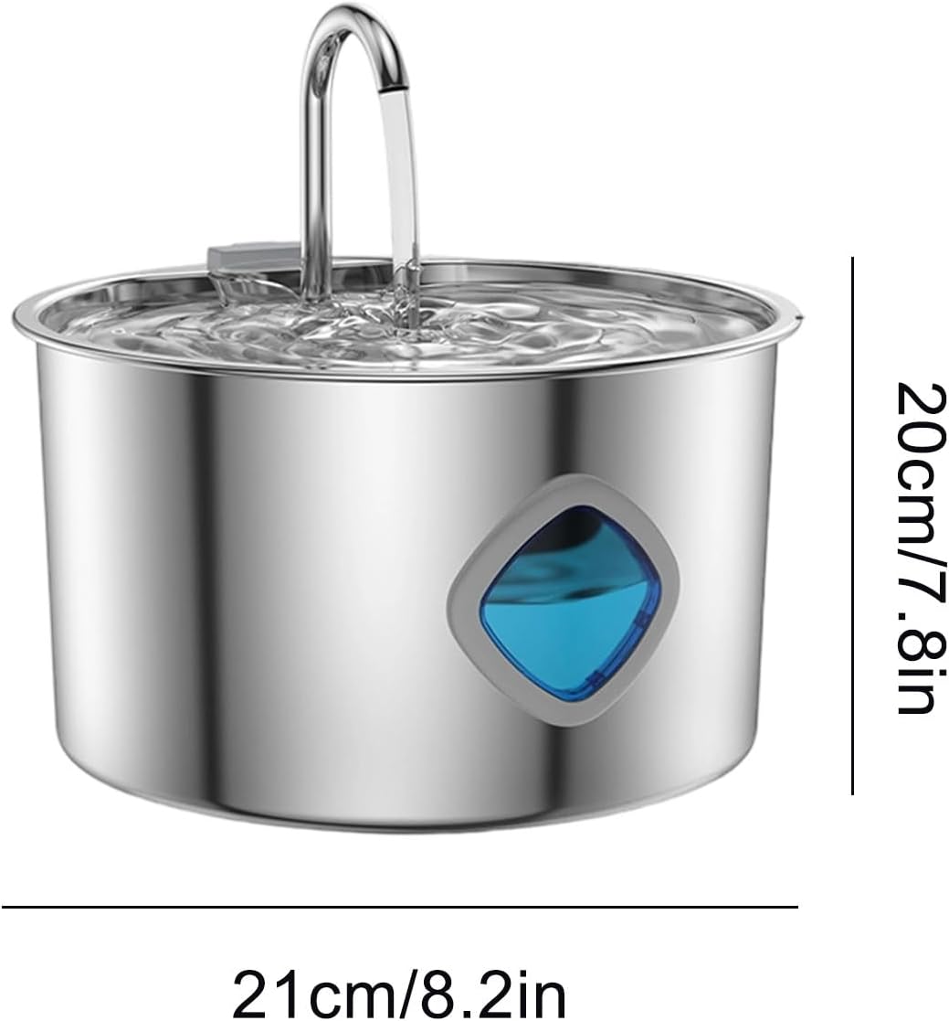 Cat Water Fountain, Stainless Steel Bowl, Durable 3.2L Automatic Dispenser Strong Build, Reliable Pet Supplies for Indoor Large Medium Small Dog Kitten Feeding Watering Daily Use