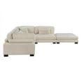 thumbnail image 4 of Pemberly Row Contemporary 5-Piece CorduFabric Modular Sectional in Beige, 4 of 7