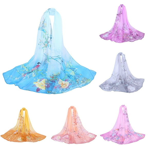 SPRING PARK Fashion Floral Print Fashion Women Beach Neck Shawl Scarf Scarves Wrap