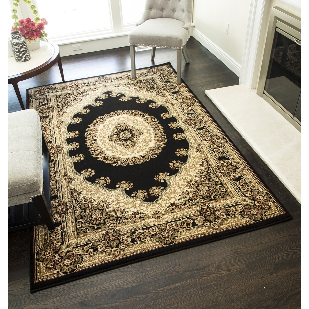 Rugs America New Vision Collection Kerman Cream 807CRM Traditional