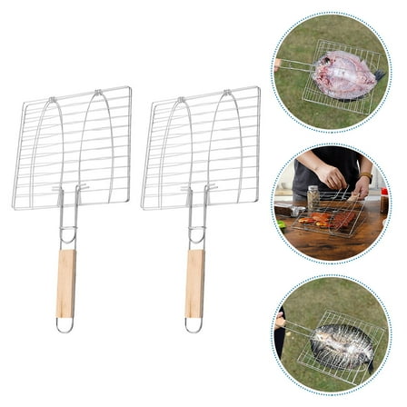 PAMINGONO Beef Grilling Racks Grilling Iron Wire 2Pcs Silver