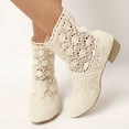 thumbnail image 2 of Bottines Tendance pour Femmes Design Lacets Talon Bas - sur Chaussures Courtes pour Automne Saison, 2 of 6