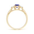 thumbnail image 2 of ANGARA Natural Prong Set Tanzanite and Diamond Three Stone Engagement Ring in 14K Yellow Gold for Women (Size-5mm) | December Birthstone, Anniversary, Jewelry Gift for Women | Natural Tanzanite Ring, 2 of 9