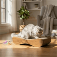 thumbnail image 4 of 2 in 1 Cat Scratcher Bed, Cat Scratching Board, Cats Scratcher Set, Scratch-Resistant Cat Scratching Post Large (27.5L X 9H in.) and Small (24.5L X 6H in.), Corrugated Cardboard, 4 of 6