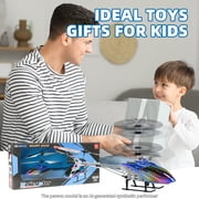 RC Helicopter,Remote Control Helicopter for Kids Mini DroneCosmic Flying Orb Toy Grame 2.4GHz RC Aircraft LED Light RC Toys for Kids Adults，Blue
