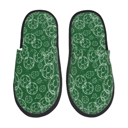 Balery Soccer Slient Indoor Furry Fleece Comfort House Shoes Soft Non-Slip Home Shoes Cotton slippers House Slippers-- Medium