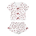 thumbnail image 3 of MVRLSH Lounge Pajama Sets for Women Cotton Linen Long Sleeve Pant Loose Two Piece Daily Night wear Suit Summer Soft Comfortable Top Red - M, 3 of 5