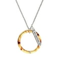 thumbnail image 1 of Delight Jewelry Acrylic 1 1/2" Ring with 4mm Crystal Mixed Brown and Yellow Silvertone Always My Mother Bar Charm Necklace, 23", 1 of 4