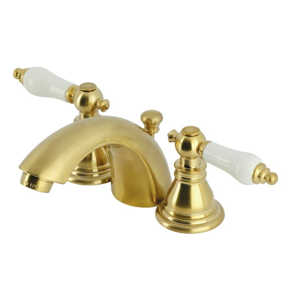 Kingston Brass KB957APLSB American Patriot Mini-Widespread Bathroom Faucet with Pop-Up Drain, Brushed Brass