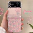 thumbnail image 6 of Glitter Woman Case for Galaxy Z Flip 3 Cute Line Flower, Pretty Girls Case for Samsung Z Flip 3 Pink Tulip Print, Clear Floral Case for Z Flip 3 Hinge Protector, Kawaii Shiny Case for Z Flip 3 (Tulip), 6 of 14