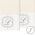 thumbnail image 2 of Authentic Hotel and Spa  100% Turkish Cotton Monica 2PC Embellished Hand Towel Set Cream J, 2 of 3