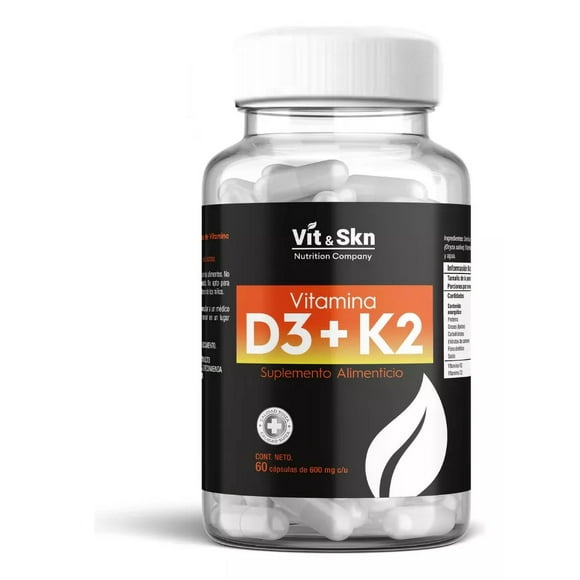 Vitamina D3 y K2 Vit & Skn Nutrition Company 60 Cápsulas