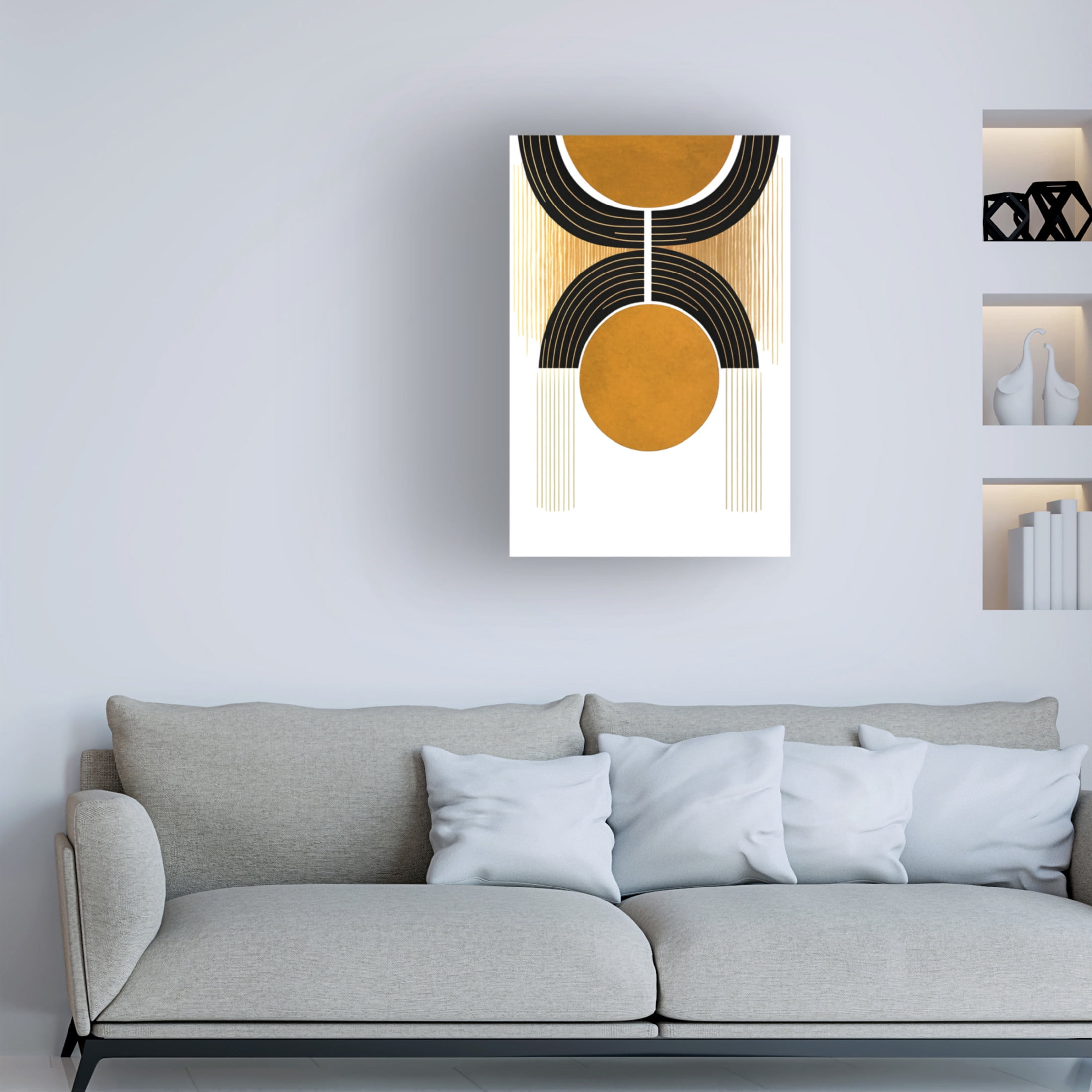 Canvas Wall Art - Ray Heere 'Mid Century Abstract Painting 16' Wall Art for Living Room, Bedroom, or Office Décor by Trademark Fine Art - 12 x 19 Inches
