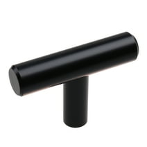 GlideRite 2 in. Solid Cabinet Bar T-Knobs, Matte Black, Pack of 25