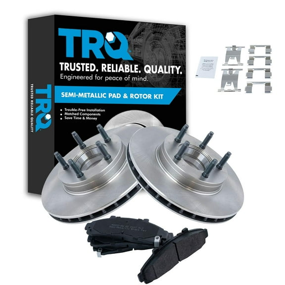 TRQ Front Brake Pad & Rotor Kit Brake Pads Brake Rotor Semi-Metallic Fits Select 1995-1997 Ford Ranger 1995-1996 Mazda B3000 B4000