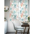 thumbnail image 4 of Teal Red Jellyfish Coastal Sheer Curtains 72 Inch Length 2 Panels for Living Room, Summer Beach Coral Starfish Nautical Voile Kitchen Curtain Set, Luxury Privacy Drapes Window Treatment for Bedroom, 4 of 7
